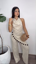 Ivory Wooden Botton Pant Set