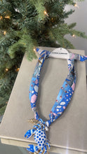 Blue Crab Silk Scarf Necklace