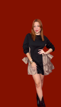 Black Bronze Bow Dress