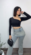 Luna Noir Asymmetrical Basic Top