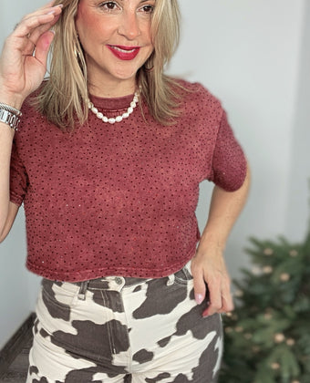 Burgundy Gem Crop Top
