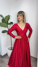 Red Long Sleeve Formal Dress