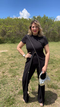 Susanne Short Sleeve Front-Slit Jumpsuit