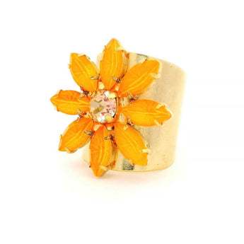 TOVA Orange Flower Ring