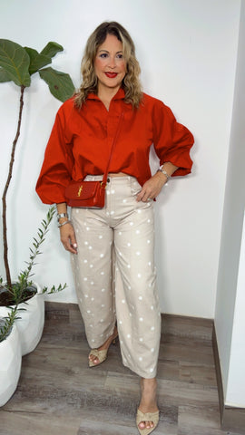 Polka Dot Barrel Jeans