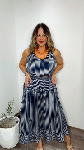Alina Stripe Skirt Set