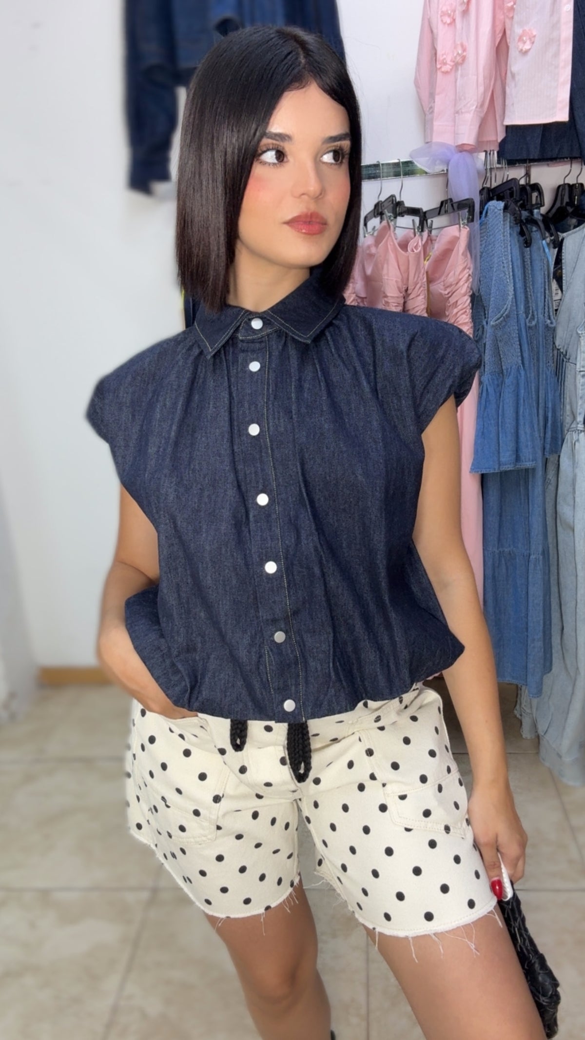 Denim Breeze Top