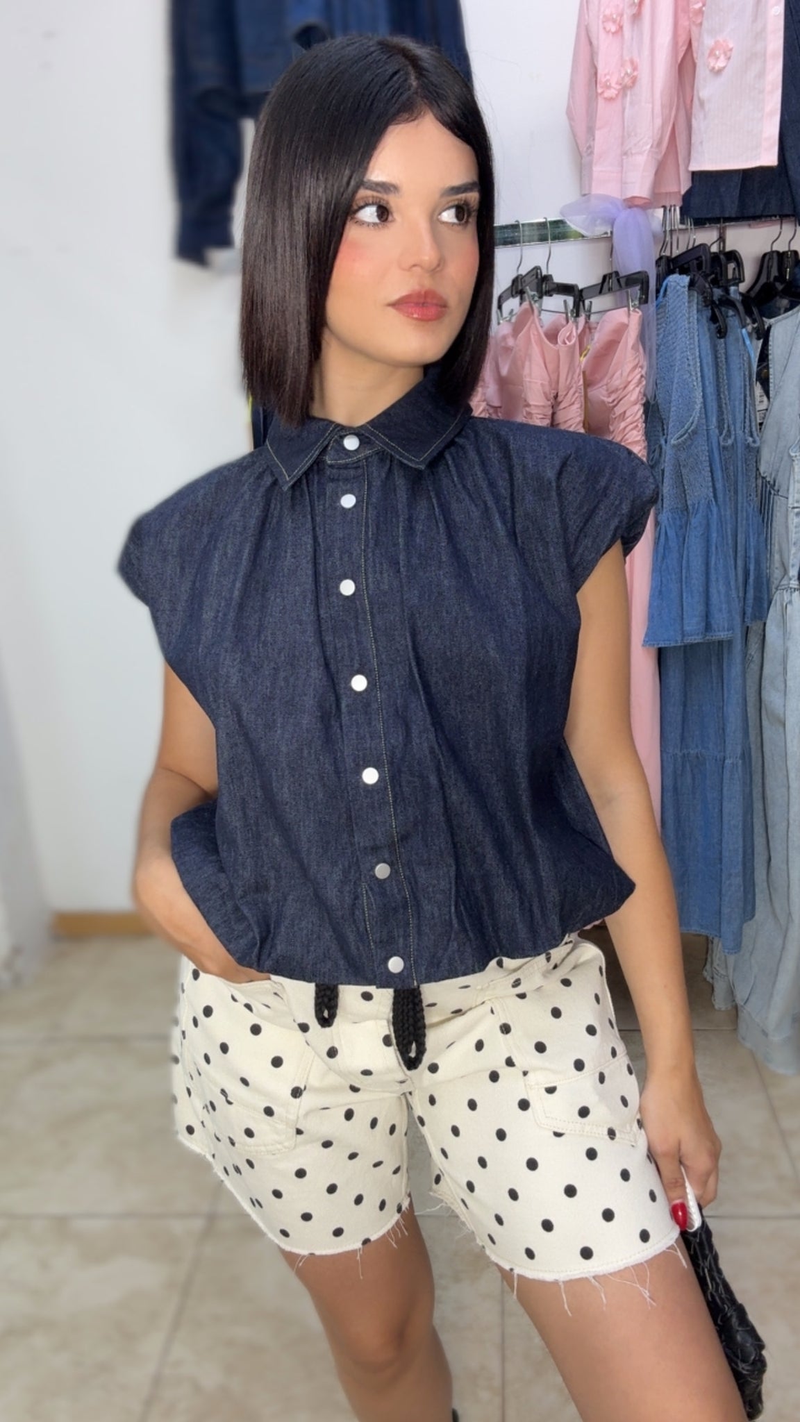 Denim Breeze Top