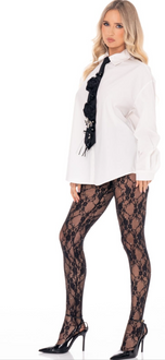 White Statement Tie Shirt