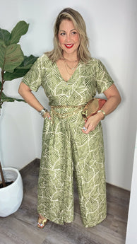 Green Palm Jumpsuit