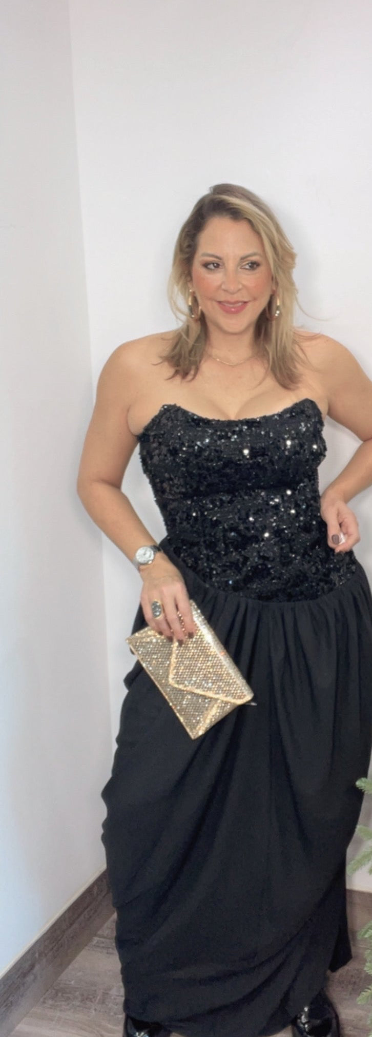 Gloss & Draped Maxi Dress