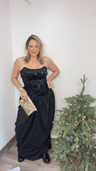 Gloss & Draped Maxi Dress