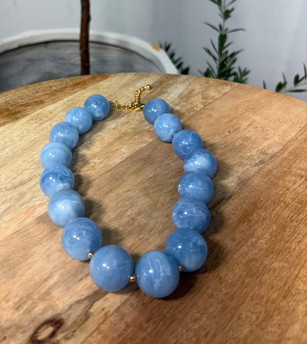 Azure Pearl Statement Necklace