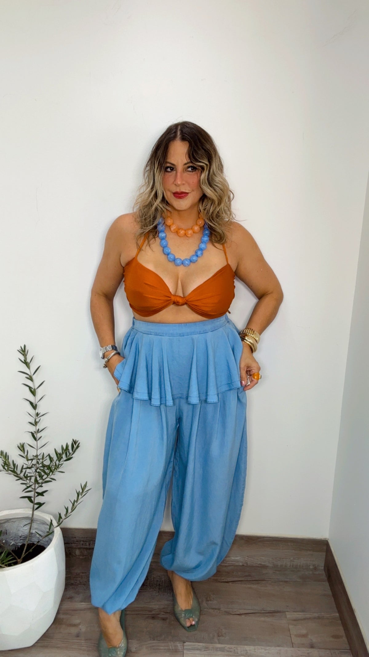 Ballon Pants Mini Skirt Overlay