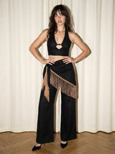 Midnight Fringe Halter Pant Set