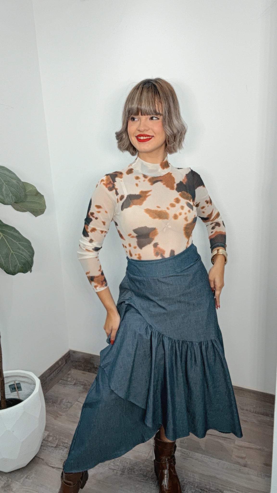 Cow Print Bodysuit