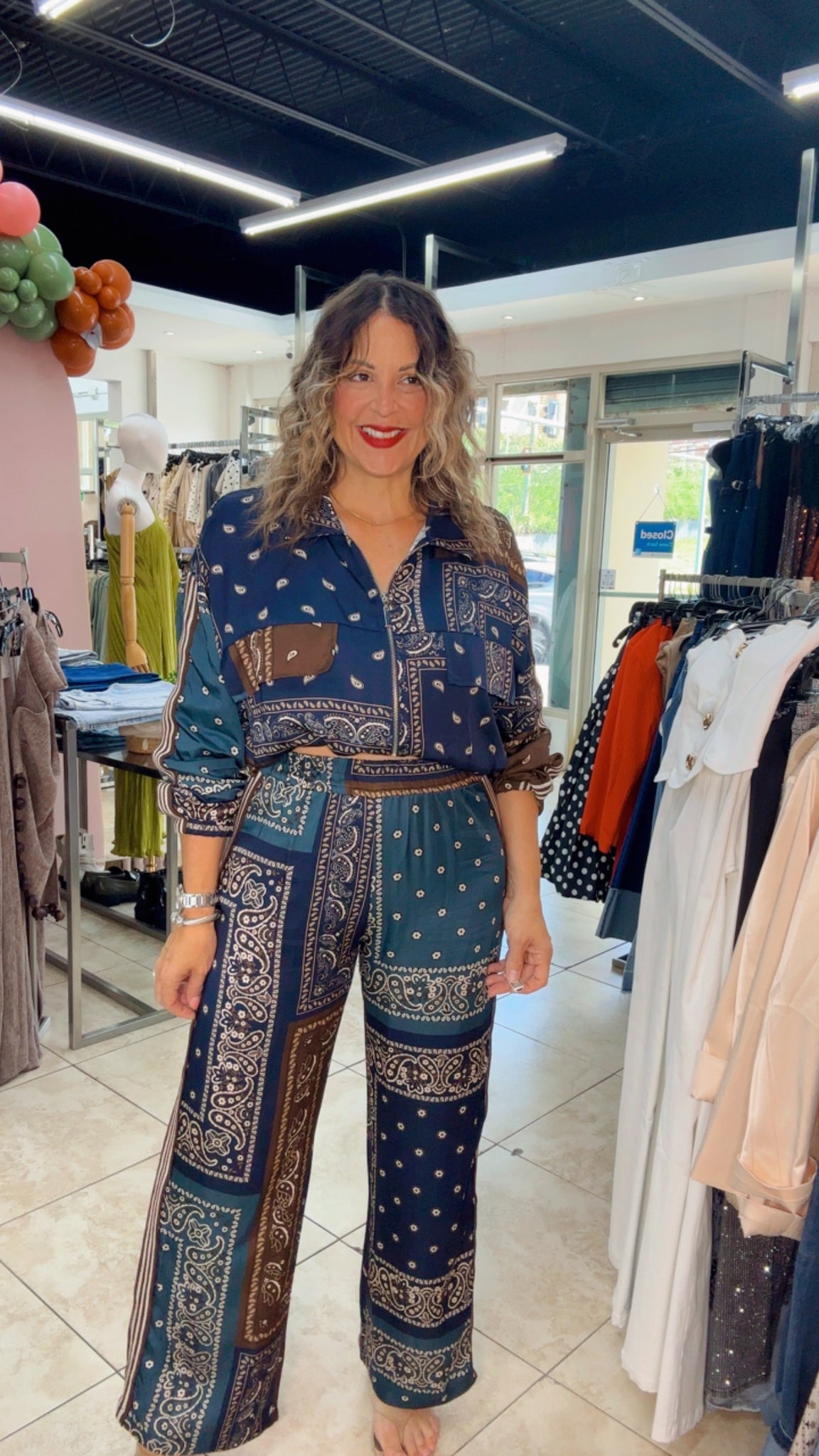 Navy /Brown  European Satin Set