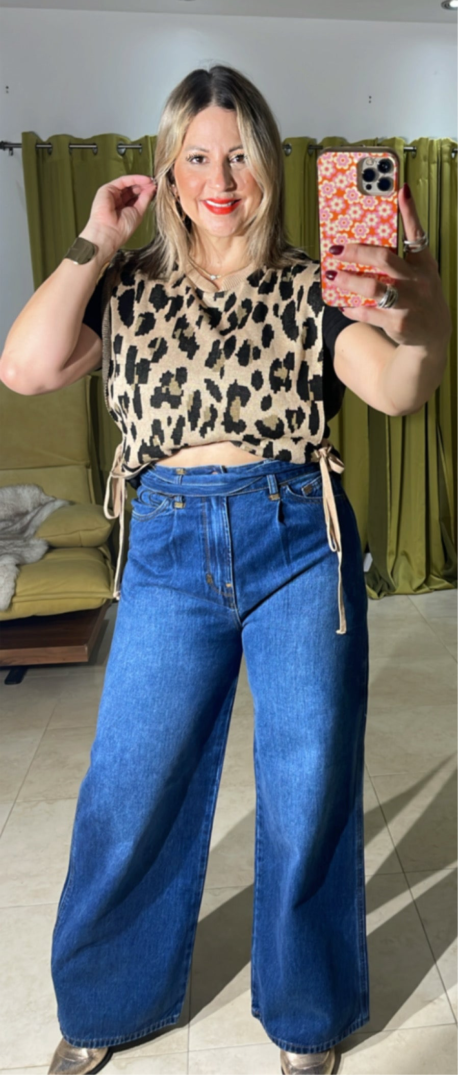 Vibrant  Wide Leg Jean