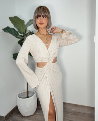 Solara Natural Cut-Out Maxi Dress