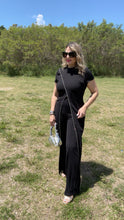 Susanne Short Sleeve Front-Slit Jumpsuit