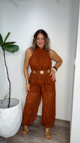 Terracota Lace Jumpsuit