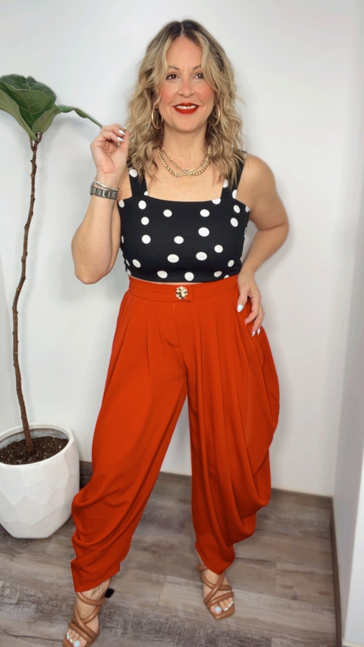 Red Muse Ruched Pants