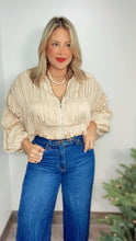 Champagne Ruched Satin Bomber Jacket