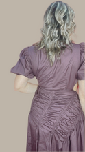 Deep Burgundy Draped Midi Dress