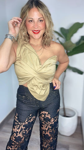 Twist Taupe Top