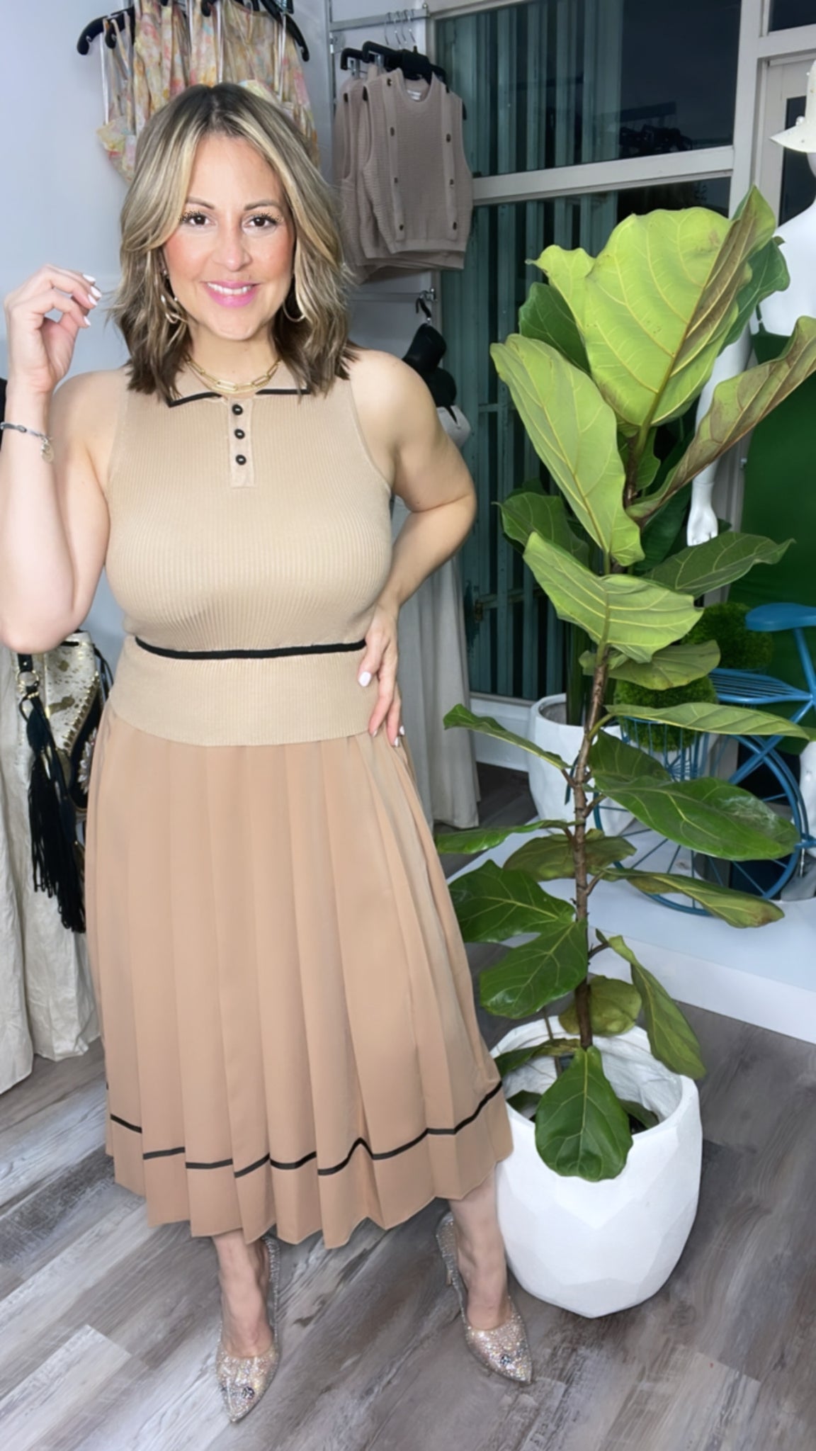Cream Classy Polo Dress