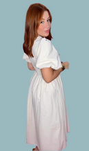 Bow Camel/Ivory Linen Midi Dress