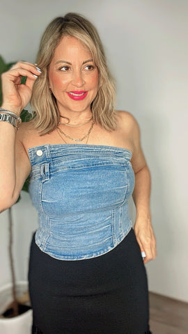 Denim  Top Bustier