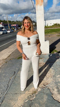 Off Shoulder White Jumpsuit