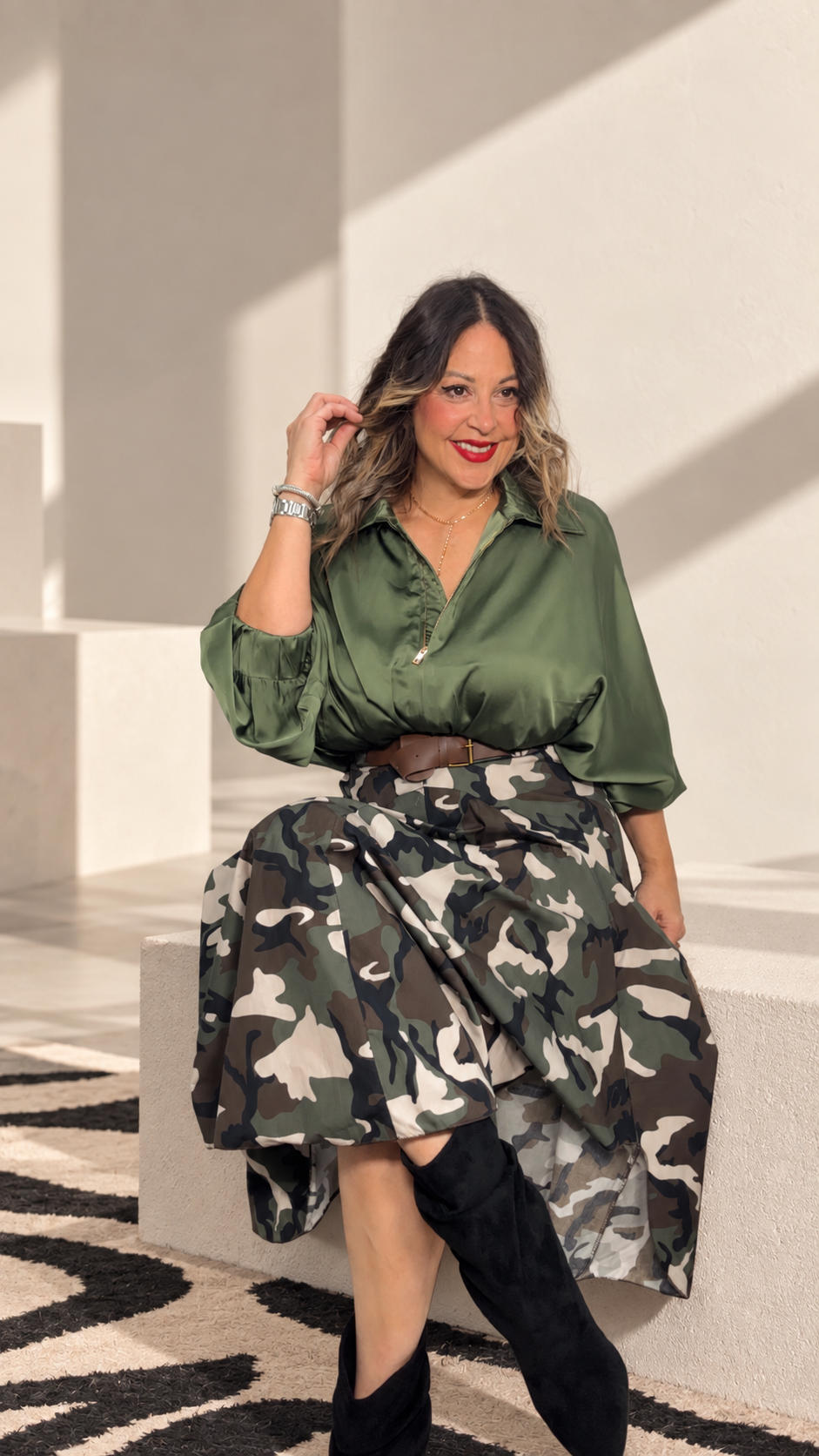 Olive Satin Bomber Jacket