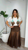Turquoise Mocha Beaded Bralette T‑Shirt