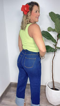 Indigo Cuff Up Wide  Leg Jean