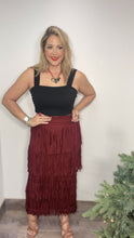 Fringe Burgundy Skirt