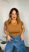 Brown Caramel Sleeve Basic Top