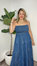 Tube Denim Maxi-Dress