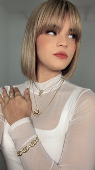 Tisento Triangular Silhouette Gold Plating Necklace