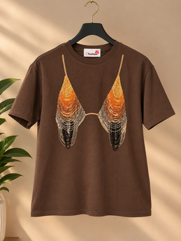 Café Beaded Bralette Statement Tee