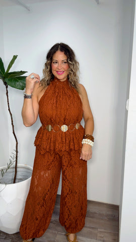 Terracota Lace Jumpsuit