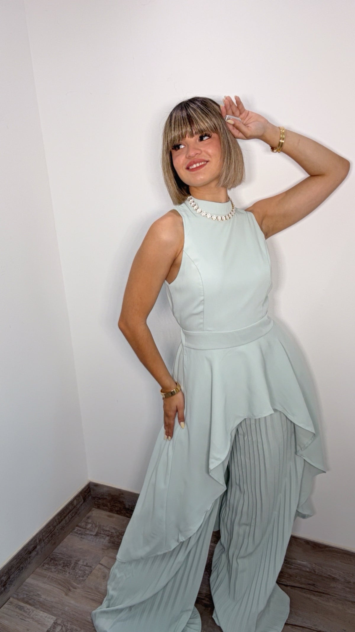Sky Mint Blouse & Pant Set