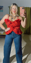 Bustier Red Satin Top