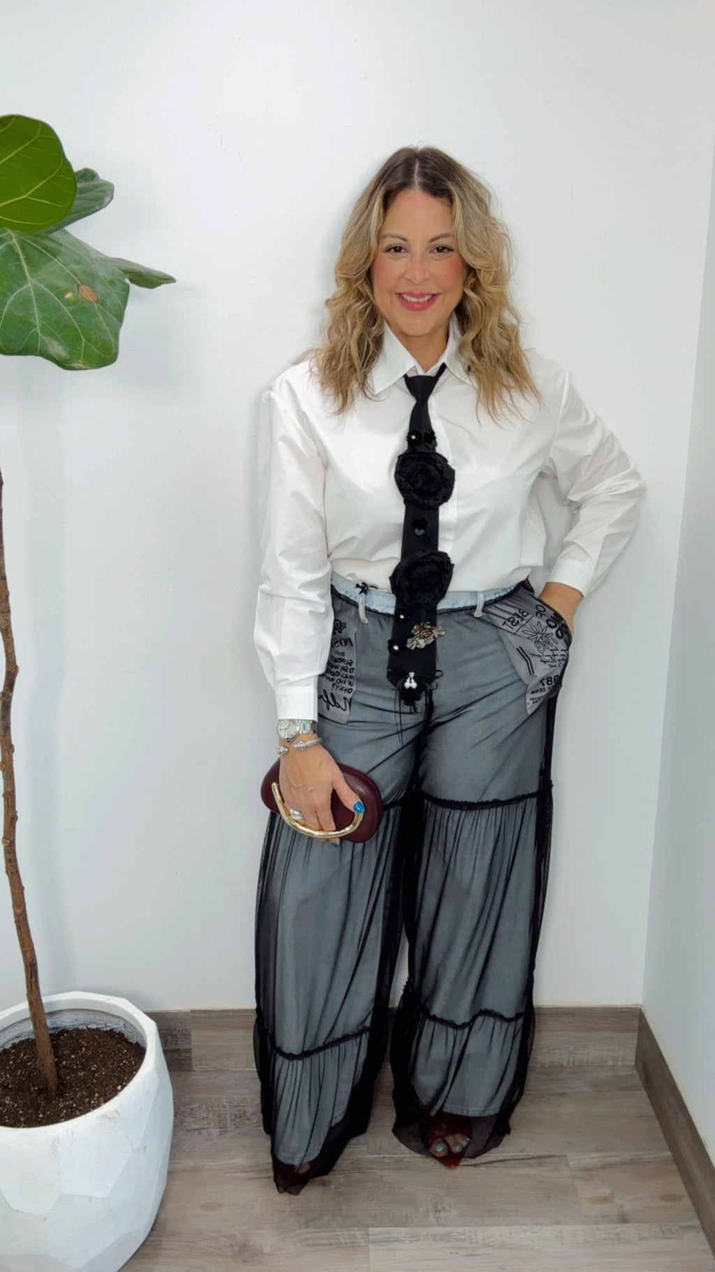 Noir Illusion Layered Jean