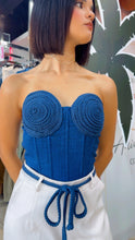 Tropical Denim Bustier Set