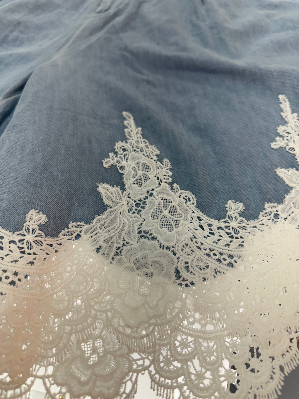 Santorini Lace Denim Bermuda