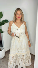 Positano White /Beige Crochet  Maxi Dress