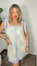 Santorini Blue Stripe Crochet Dress