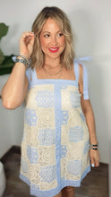 Santorini Blue Stripe Crochet Dress